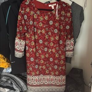 Floral Red Dress